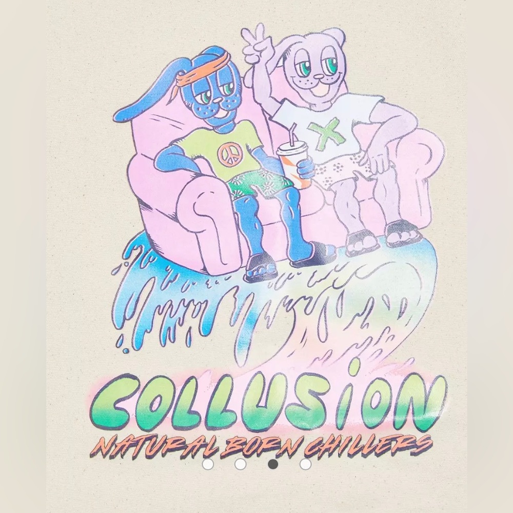 COLLUSION Unisex branded printed tote bag